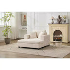 MAYEERTY Chaise Longue avec Ottoman de Rangement Amovible, Canapé-Lit Rembourré avec Oreillers Fauteuil Profond pour Salon Chambre