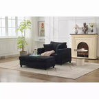 MAYEERTY Chaise Longue avec Ottoman de Rangement Amovible, Canapé-Lit Rembourré avec Oreillers Fauteuil Profond pour Salon Chambre