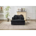 MAYEERTY Chaise Longue avec Ottoman de Rangement Amovible, Canapé-Lit Rembourré avec Oreillers Fauteuil Profond pour Salon Chambre