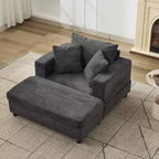 MAYEERTY Chaise Longue avec Ottoman de Rangement Amovible, Canapé-Lit Rembourré avec Oreillers Fauteuil Profond pour Salon Chambre