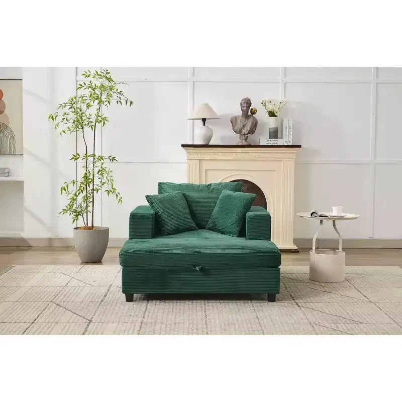 MAYEERTY Chaise Longue avec Ottoman de Rangement Amovible, Canapé-Lit Rembourré avec Oreillers Fauteuil Profond pour Salon Chambre