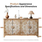 Meuble d'appoint en bois VIYET 60 de style américain, armoire 4 portes brun antique+blanc avec étagères réglables, utilisation multi-scènes