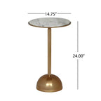 Christopher Knight Home Marcia Table d'appoint moderne en aluminium avec plateau en marbre