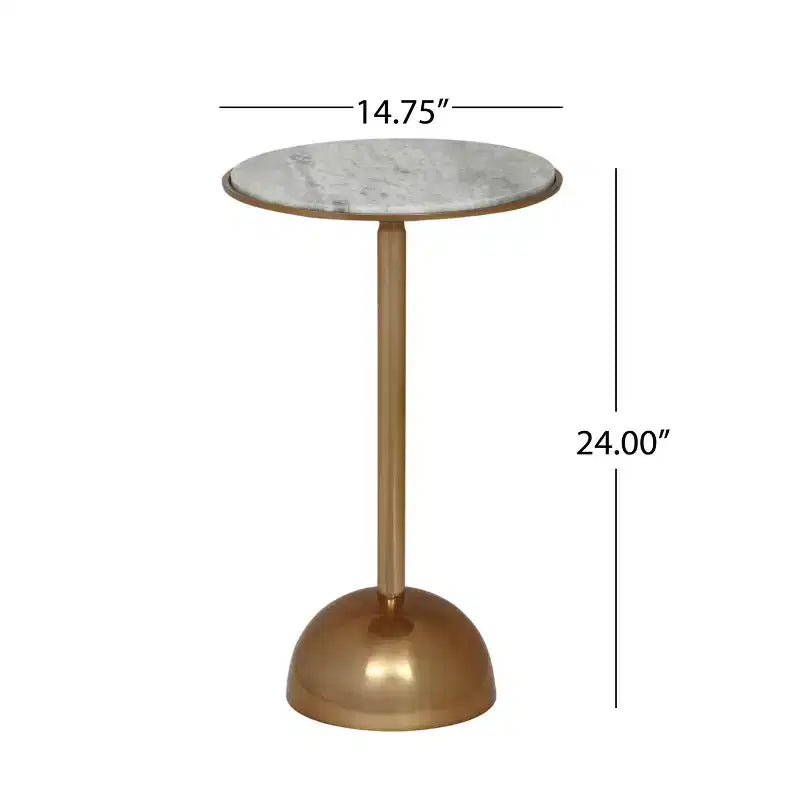 Christopher Knight Home Marcia Table d'appoint moderne en aluminium avec plateau en marbre