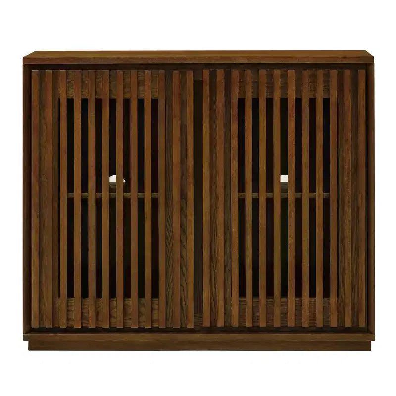 Bahut/Buffet moderne du milieu du siècle avec cannelures et évidements, avec 2 trous pour prises, meuble de rangement