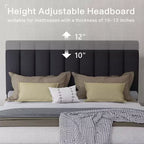 Lit rembourré élégant en velours Okak pour grand lit/très grand lit avec tête de lit réglable pour chambre principale, aucun sommier tapissier requis