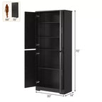 Armoire de cuisine haute de 178 cm, meuble de rangement autoportant avec 4 portes et étagères réglables, buffet utilitaire pour salle à manger, salle de bain