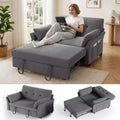 Dyonery 51 3-in-1 Sleeper Sofa Bed, Convertible Loveseat with Pull-Out Bed, Adjustable Backrest, Linen Couch