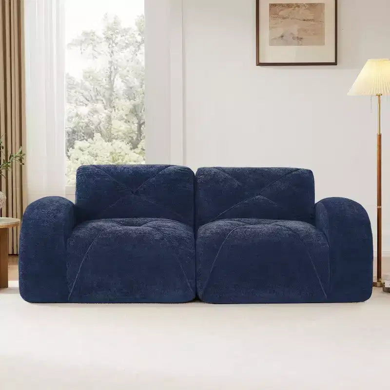Canapé sectionnel moderne Cloud, petit canapé 2 places en tissu velours doux et éponge haute densité 32D pour salons ou appartements-Panipeachy