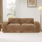 Canapé sectionnel moderne Cloud, petit canapé 2 places en tissu velours doux et éponge haute densité 32D pour salons ou appartements-Panipeachy