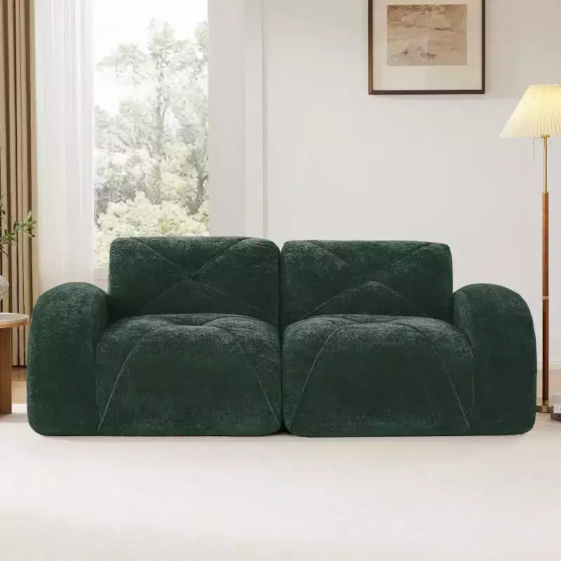 Canapé sectionnel moderne Cloud, petit canapé 2 places en tissu velours doux et éponge haute densité 32D pour salons ou appartements-Panipeachy