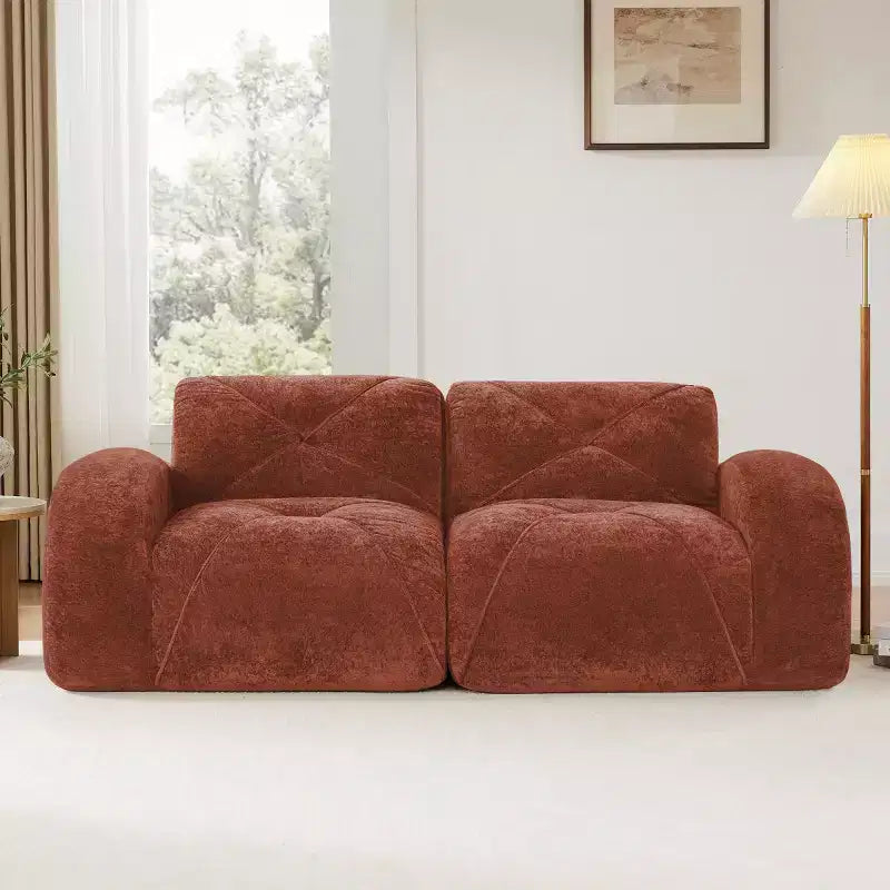 Canapé sectionnel moderne Cloud, petit canapé 2 places en tissu velours doux et éponge haute densité 32D pour salons ou appartements-Panipeachy