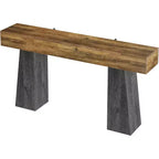 Lantine Table console d'entrée de ferme de 63 pouces, longue table console en bois avec double base trapézoïdale pour salon, couloir, entrée