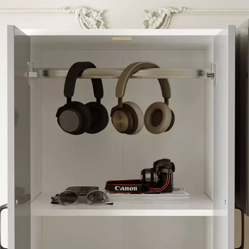 Meuble TV minimaliste bicolore Famapy : Meuble de rangement multiple Élégant meuble TV pour salons (Cheminée électrique en option)