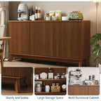 Buffet de ferme de 58 po avec 3 portes cannelées et tablettes réglables - Buffet de ferme de 58 po avec rangement
