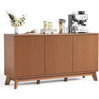 Buffet de ferme de 58 po avec 3 portes cannelées et tablettes réglables - Buffet de ferme de 58 po avec rangement