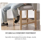 Tabouret de comptoir et de bar EROMMY avec cadre en bois massif et siège rembourré (lot de 2)