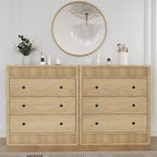 Table de chevet GustoWave à 3 tiroirs cannelés, commode de rangement moderne de 80 cm de large pour chambre à coucher, couloir et chambre d'enfant