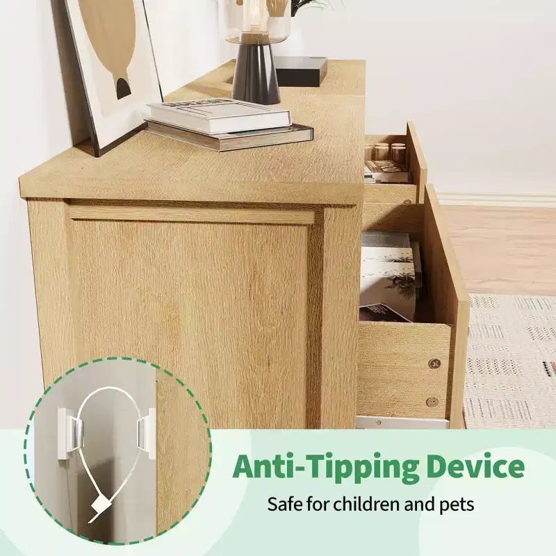 Table de chevet GustoWave à 3 tiroirs cannelés, commode de rangement moderne de 80 cm de large pour chambre à coucher, couloir et chambre d'enfant
