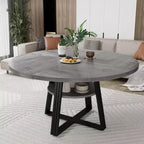 Table à manger ronde pour 4-6 personnes, table de cuisine de ferme de 42 pouces avec rangement, tables à dîner circulaires pour la cuisine, la salle à manger, le salon, la salle de réunion