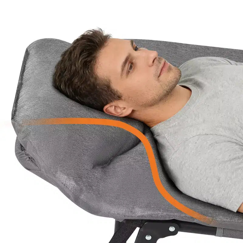 COZONY 79 Lit de camping pliant pour adultes avec coussin et oreiller, lit de couchage portable robuste pour usage intérieur et extérieur