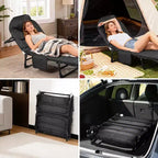 COZONY 79 Lit de camping pliant pour adultes avec coussin et oreiller, lit de couchage portable robuste pour usage intérieur et extérieur