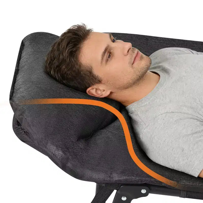 COZONY 79 Lit de camping pliant pour adultes avec coussin et oreiller, lit de couchage portable robuste pour usage intérieur et extérieur