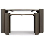 Table gigogne contemporaine ronde 2 pièces en bois de manguier massif Darah de 81 cm de large, entièrement assemblée