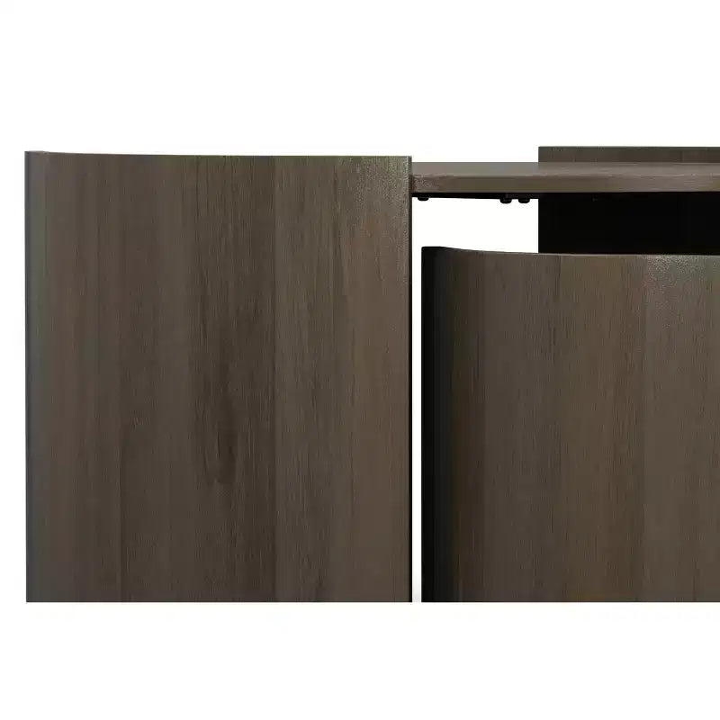 Table gigogne contemporaine ronde 2 pièces en bois de manguier massif Darah de 81 cm de large, entièrement assemblée