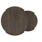 Table gigogne contemporaine ronde 2 pièces en bois de manguier massif Darah de 81 cm de large, entièrement assemblée