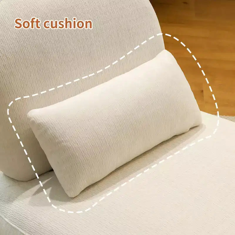 TUYOHW Fauteuil d'appoint en velours avec pieds en bois, chaise latérale rembourrée moderne sans accoudoirs avec oreiller, chaise de lecture pour appartement, salon, chambre à coucher