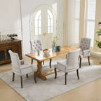 TUYOHW Lot de 1 fauteuil de salle à manger en chenille avec pieds incurvés en bois massif, chaises de cuisine et de salle à manger capitonnées à dossier haut pour salon