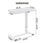 Home Imports Emporium Table de lit réglable avec roulettes, support robuste pour ordinateur portable avec chargement USB et Type-C, porte-gobelet