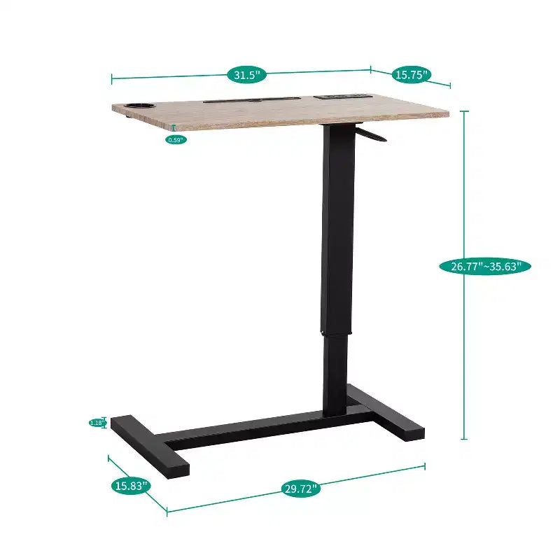 Home Imports Emporium Table de lit réglable avec roulettes, support robuste pour ordinateur portable avec chargement USB et Type-C, porte-gobelet
