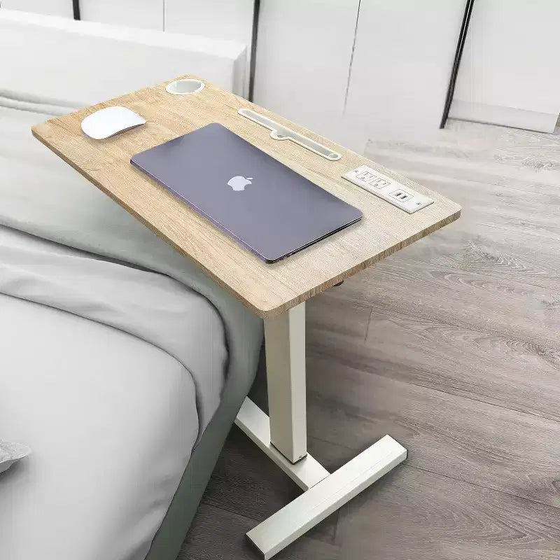 Home Imports Emporium Table de lit réglable avec roulettes, support robuste pour ordinateur portable avec chargement USB et Type-C, porte-gobelet