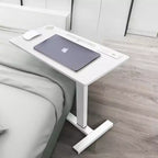 Home Imports Emporium Adjustable Bed Desk with Wheels  Heavy-Duty Rolling Laptop Table with USB & Type-C Charging, Cup Holder