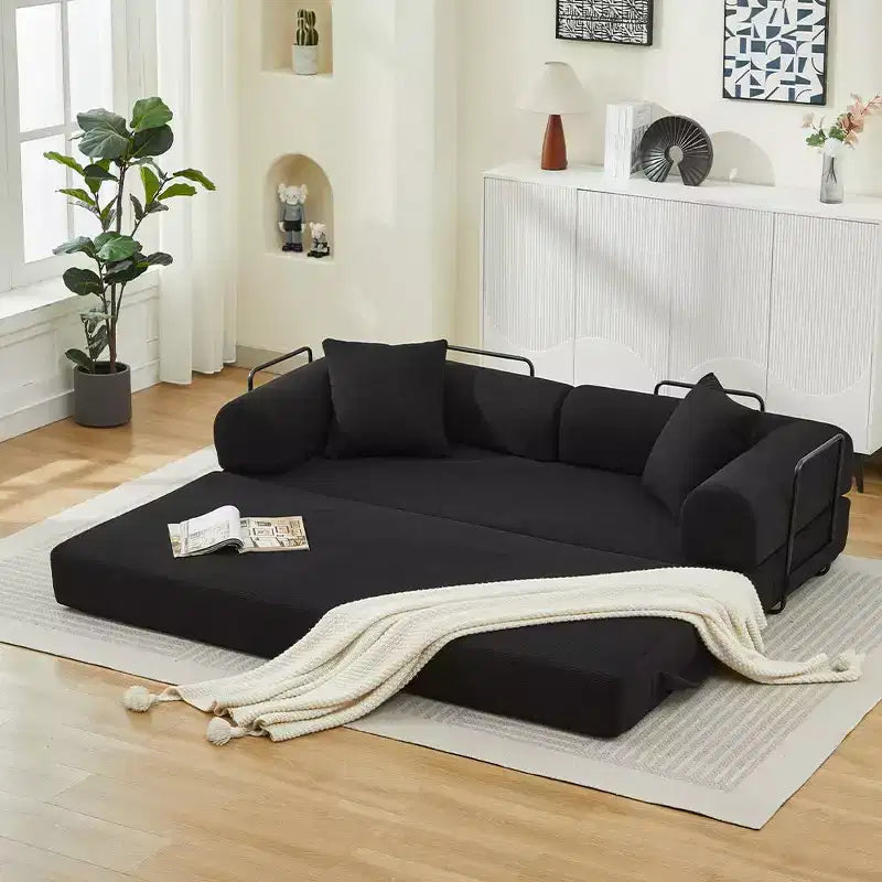 Canapé-lit convertible en velours côtelé TUYOHW, canapé-lit avec 2 oreillers, combinaison flexible, canapé futon pour salon, bureau, appartement