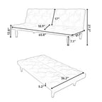 Canapé-lit futon en velours TUYOHW avec dossier réglable, canapé convertible moderne de 66 po pour salon, chambre, appartement et usage invité