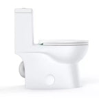 Toilette Commerciale Allongée Double. Hauteur Confort 16 avec Abattant à Fermeture Douce. Blanc