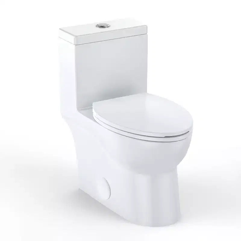 Toilette Commerciale Allongée Double. Hauteur Confort 16 avec Abattant à Fermeture Douce. Blanc