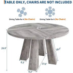 Acekool Table à Manger Ronde 47, Table de Cuisine de Ferme pour 4 Personnes, Table en Bois pour Salle à Manger, Salon ou Cuisine