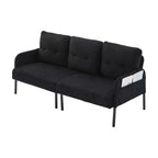 Causeuse moderne surdimensionnée, Canapé 2 places en velours côtelé avec pieds en métal et poches latérales pour salon, chambre, dortoir ou appartement - Panipeachy