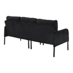 Causeuse moderne surdimensionnée, Canapé 2 places en velours côtelé avec pieds en métal et poches latérales pour salon, chambre, dortoir ou appartement - Panipeachy