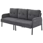 Causeuse moderne surdimensionnée, Canapé 2 places en velours côtelé avec pieds en métal et poches latérales pour salon, chambre, dortoir ou appartement - Panipeachy