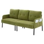 Causeuse moderne surdimensionnée, Canapé 2 places en velours côtelé avec pieds en métal et poches latérales pour salon, chambre, dortoir ou appartement - Panipeachy