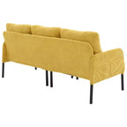 Causeuse moderne surdimensionnée, Canapé 2 places en velours côtelé avec pieds en métal et poches latérales pour salon, chambre, dortoir ou appartement - Panipeachy