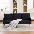 Causeuse moderne surdimensionnée, Canapé 2 places en velours côtelé avec pieds en métal et poches latérales pour salon, chambre, dortoir ou appartement - Panipeachy