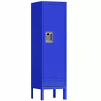 Casier en acier à un niveau avec 2 compartiments, Armoire de rangement en métal pour la maison, le bureau, l'école, la salle de sport, 54H x 15W x 14D