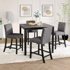 sumyeg Ensemble de 5 pièces de table haute de comptoir avec 4 chaises pour cuisine ou salle à manger
