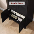 Armoire penderie avec 4 portes, armoire en bois de 182 cm avec tringle, armoire haute avec 18 étagères réglables pour chambre à coucher, vêtements